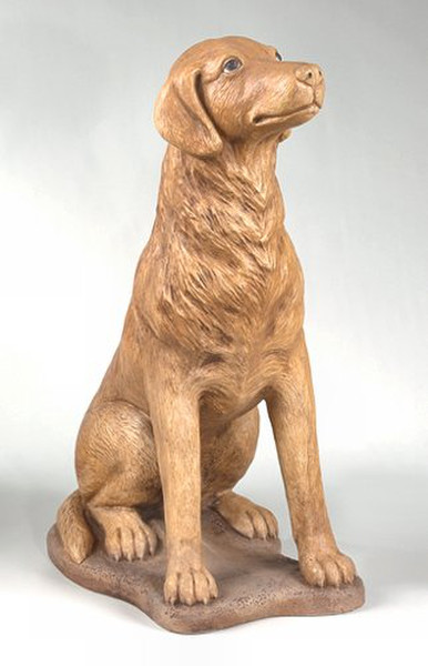 Sitting Hound Dog Sculpture in realistic coloring